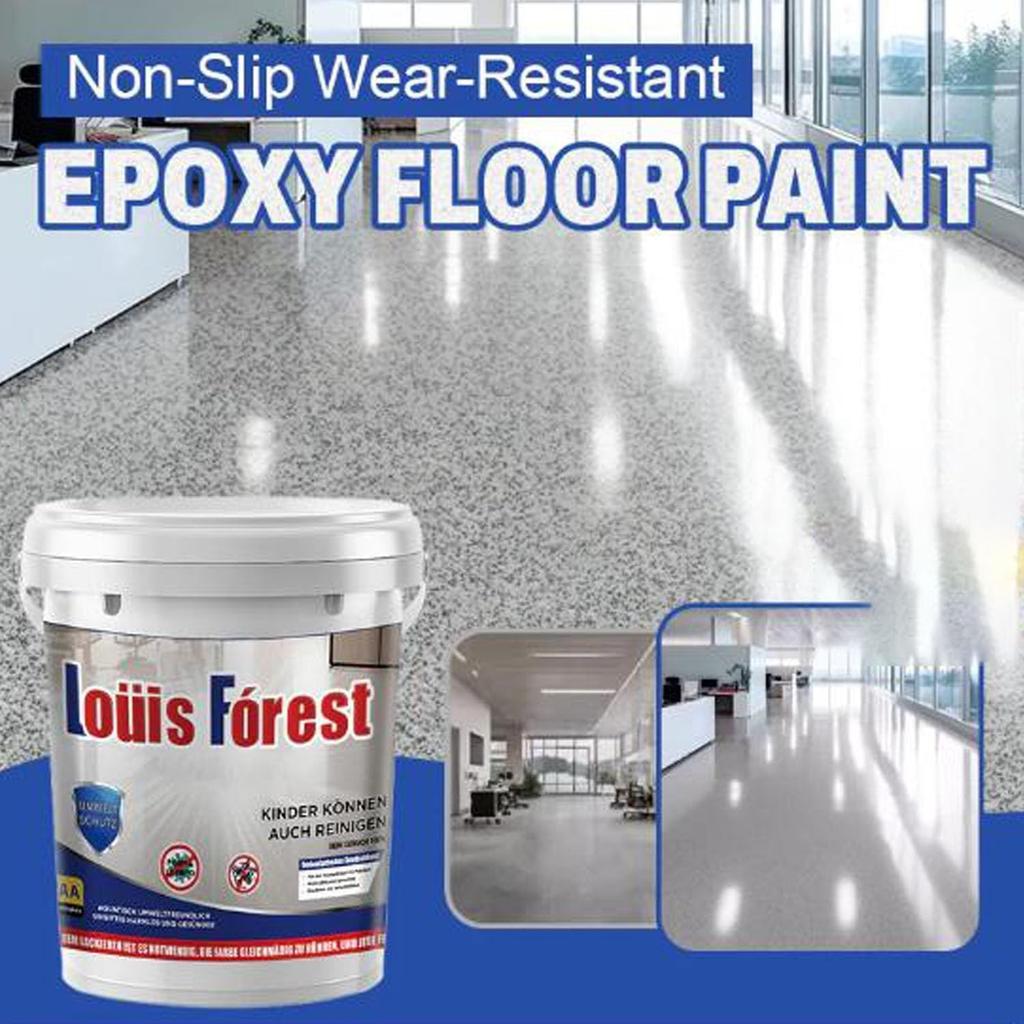 Louis Forest Epoxy Floor Paint, High-Gloss Marble Effect Waterproof Water-Based Epoxy Floor Paint (Dark Gray)