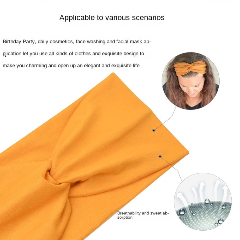 Einfarbiges Stirnband Damen Breit Böhmisch Yoga Haarband Boho Lässiges Haaraccessoire für Tanz Biker