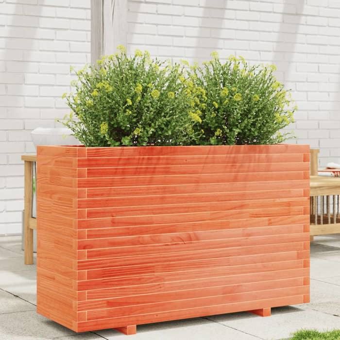 VidaXL Jardinière cire marron 110x40x72,5 cm bois de pin massif, jardinière d'extérieur, bac à fleurs, bac à tomates, 3282601