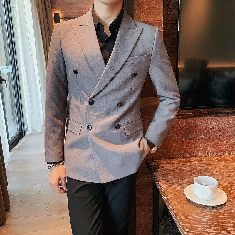 

Чоловічий весняно-осінній блейзер у британському стилі Business Casual З прорізним лацканом Чоловічий приталений піджак M