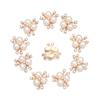 10Pcs Sparkling Hat Apparel Accessories Flower-shaped Rhinestone Buttons Pearl Hairpins Headwear Clip Pearl Button DIY Craft