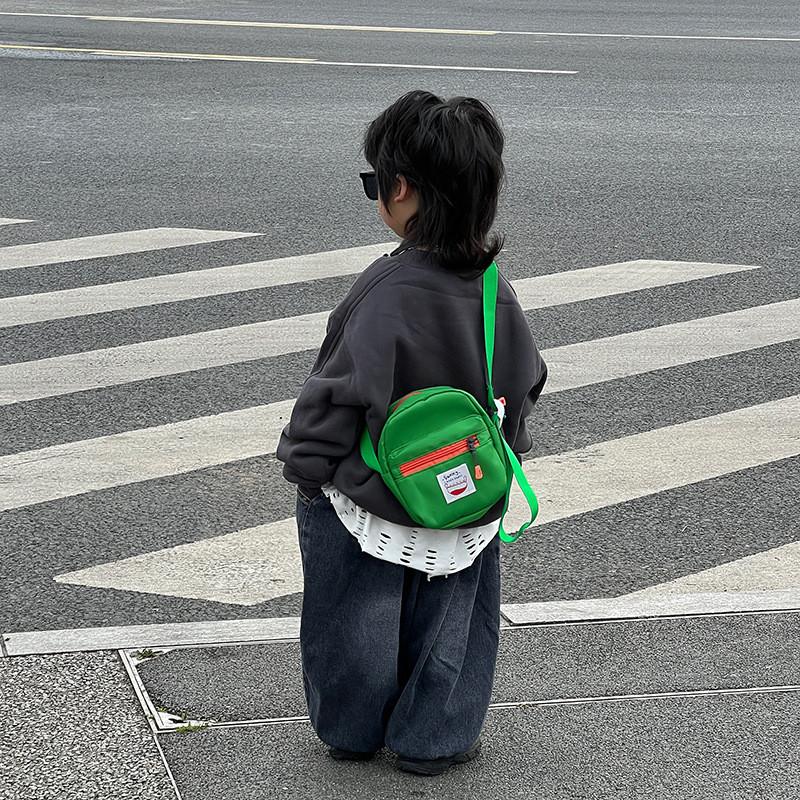 Fashionable Unisex Kids Bag Lightweight Canvas Spring Design With Cute Letter Motif