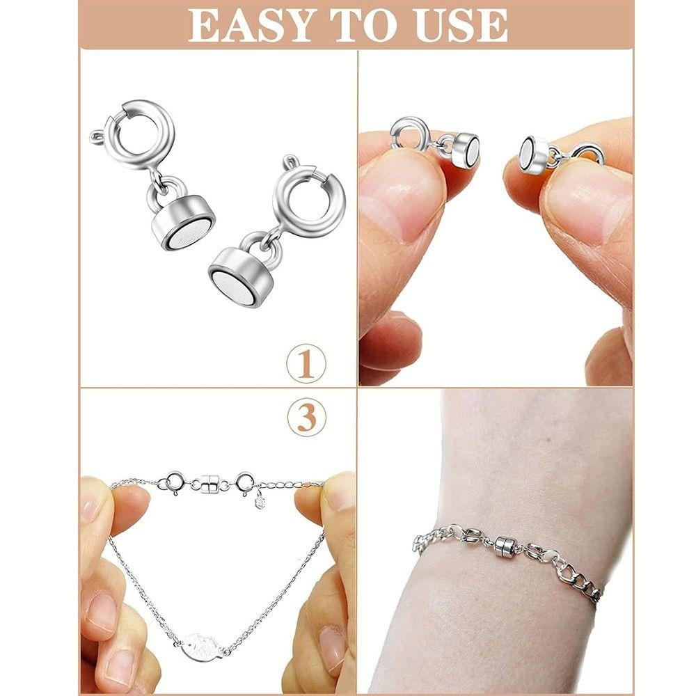 8Pcs Gold Silver Bracelet Extender Plated Magnet Jewelry Clasps Converters  Jewlery Accessories