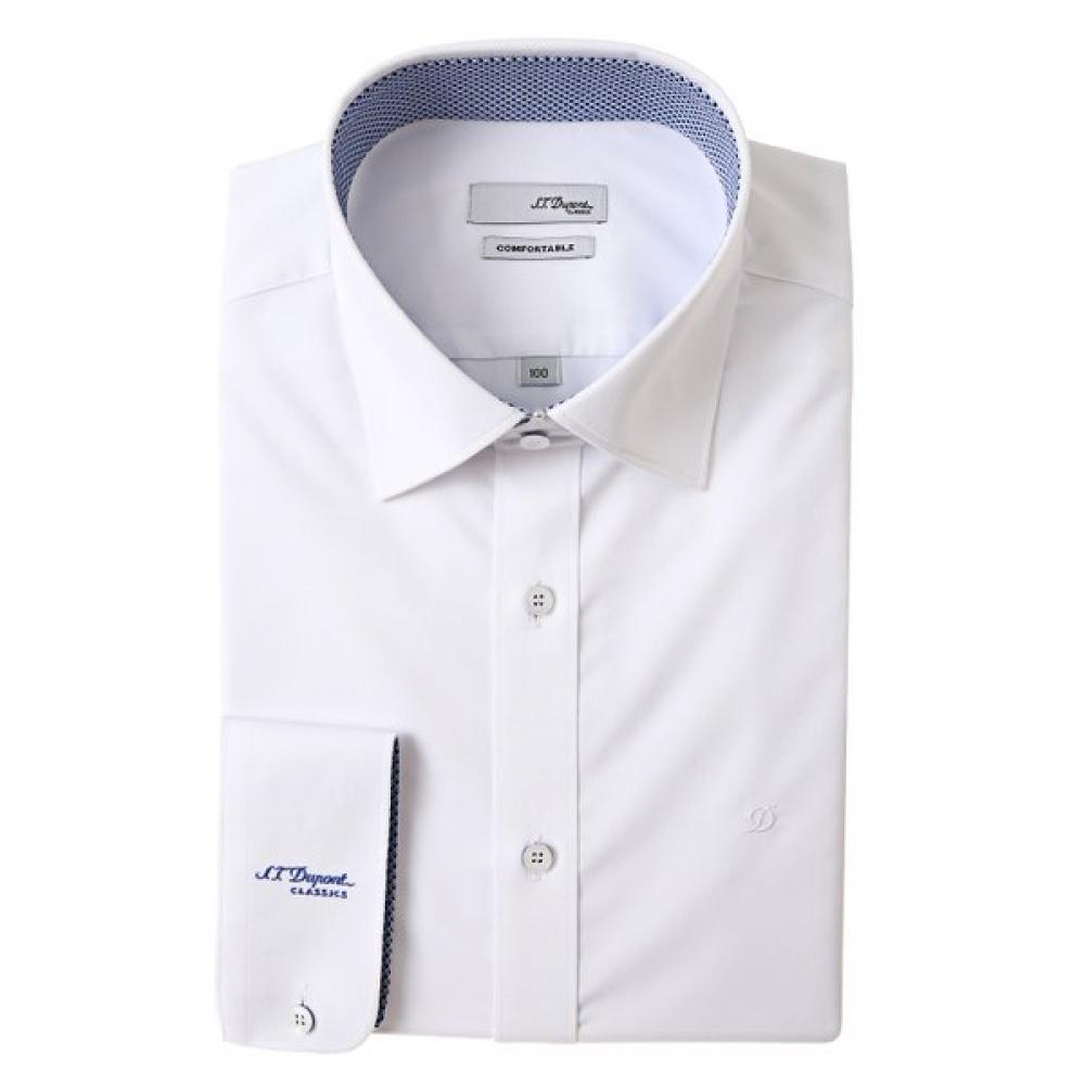 S.t. Dupont Slim Fit Stretch White Shirt Long Sleeve Se5fm22ls924swh 95
