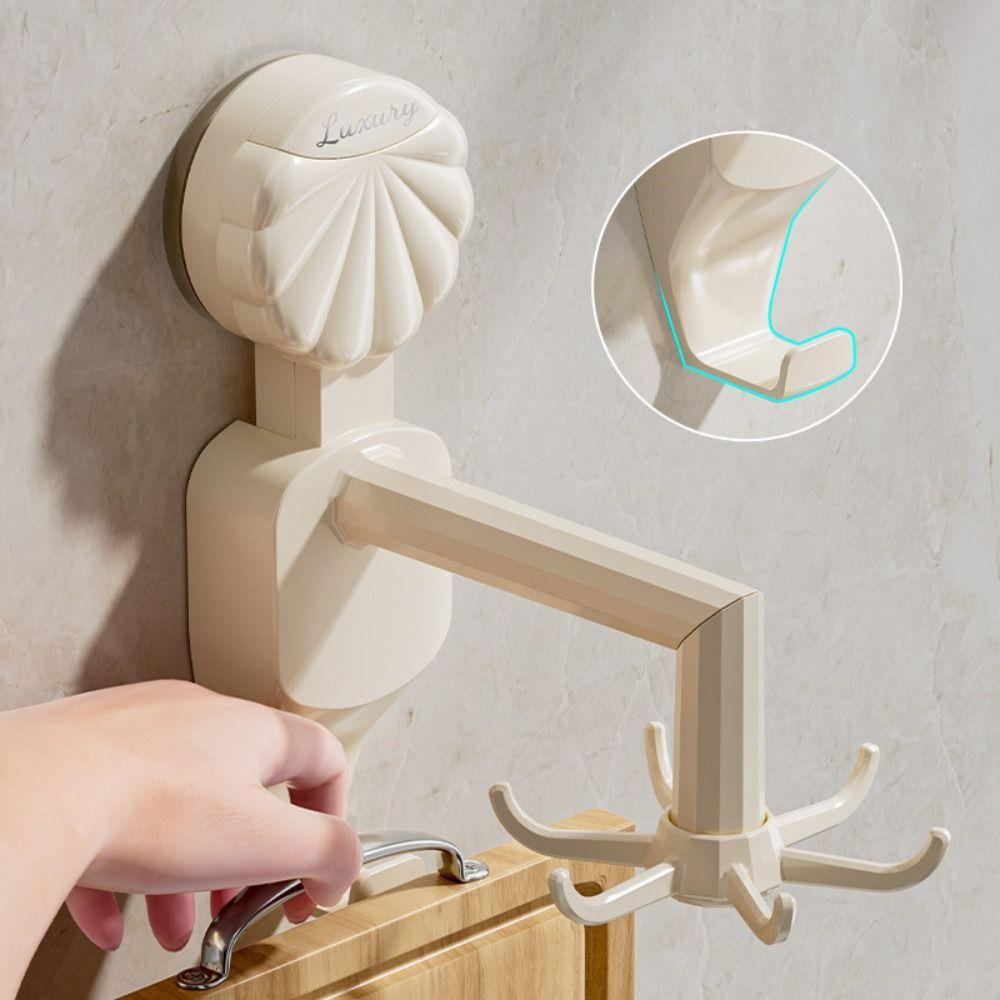 6 Claw Hook Wall Hanging Rotatable Hook Punch Free Wall Mounted Rack Durable Kitchen Rotary Hooks