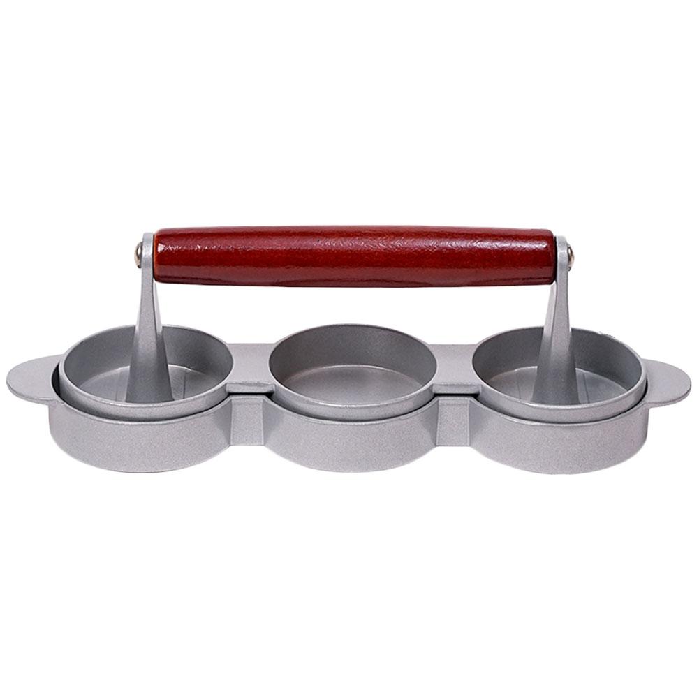 Hamburger Press Patty Maker Non-Stick Burger Patty Press with Wood Handle Aluminum for Meat Grill Beef Cheese Veggie Burger