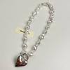 Imitation Pearl Heart-Shaped Necklace For Women 2025 New Heart-Shaped Pendant Necklace Fashionable Women's Jewelry Accessory