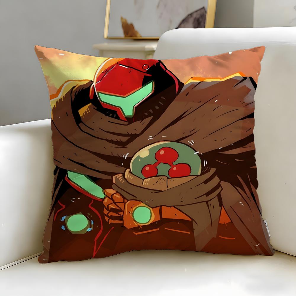 classic game Metroid Cushion Cover Soft & Easy-Wash Pillow Case – Versatile for Couch, Bed, Travel and Office