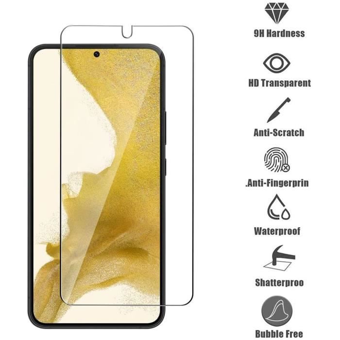 Verre trempé - proshop - pour samsung galaxy s22 - résistance 9h - anti rayure - 100% transparent