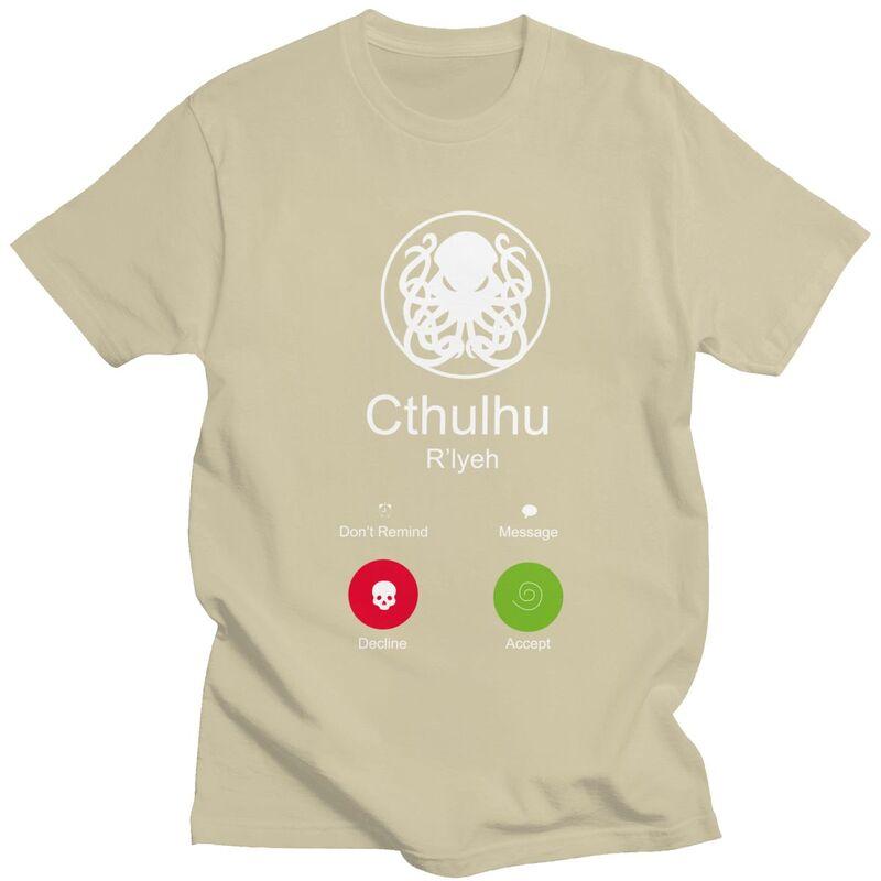 Custom Mens The Call Of Cthulhu T Shirt Short Sleeves Cotton Tshirts Streetwear Tshirt Leisure Rlyeh Octopus Tee Clothing