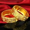 Gold Farbe Neue Hochzeit Armband Breite Auflage Centennial Liebe Drachen Phoenix Armband Braut Hochzeit Schmuck