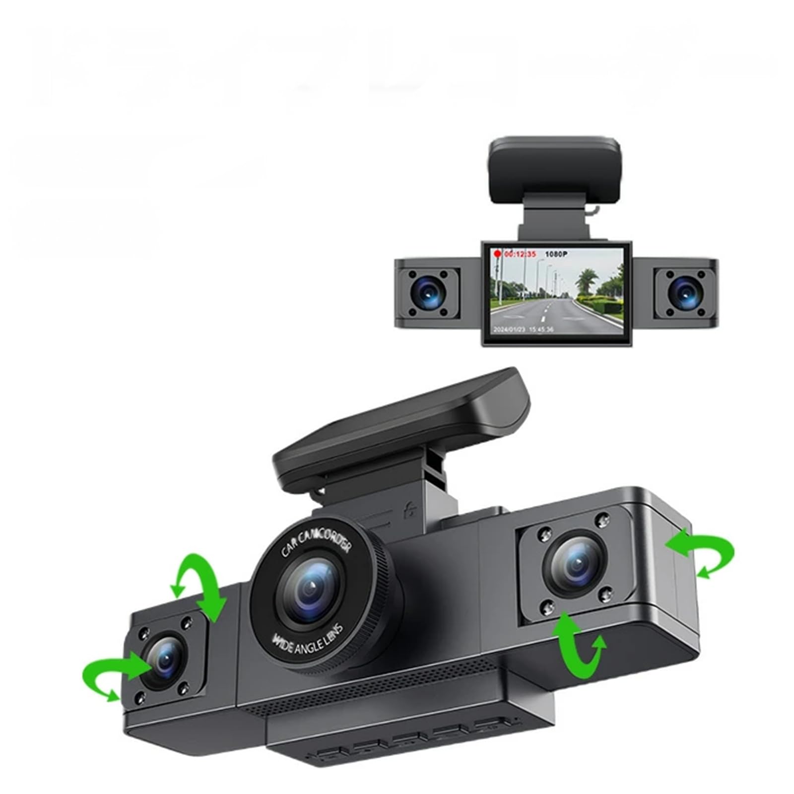 

Видеорегистратор с одновременной записью спереди и сбоку 1080P Полный Большой экран с 12 МП Парковка Широкий угол Циклическая запись Удар Звук и Авто Японская инструкция