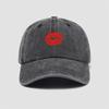 Red Lips Kiss Printed Baseball Hat Sunscreen, Sunshade, Party Travel Hat Simple Design
