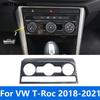 For Volkswagen VW T-Roc TROC 2018-  Carbon Fiber Air Condition Adjustment Switch Panel Cover Trim Interior Accessories