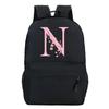 Back To School Rucksacks Trend Graphic Flower Alphabet Harajuku Style Trend Open-air Journey Knapsack Zip Laptop Bagpack