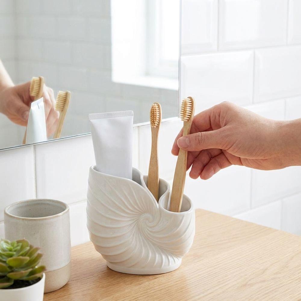 3D Printed Nautilus Toothbrush Holder Ocean Style Makeup Brush Organizer Bathroom