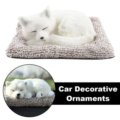 Auto Dekoratives Plüsch Hund Ornament Weiche Matte Realistische Schlafendes Tier Figur Für Armaturenbrett Innendekoration Autozubehör T6b9