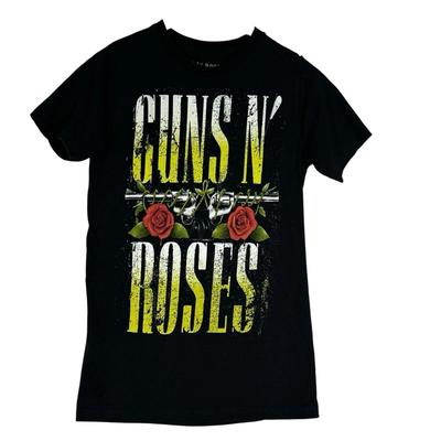 Guns N Roses Graphic T Shirt Black Guns N Roses Logo Band Tee Size Small Grunge