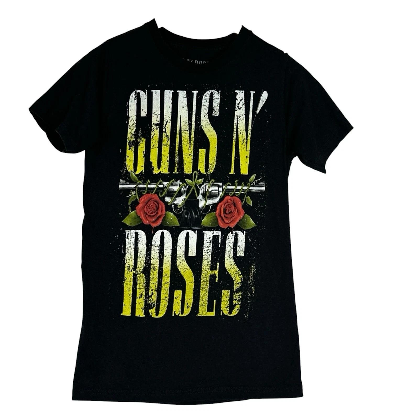 Guns N Roses Graphic T Shirt Black Guns N Roses Logo Band Tee Size Small Grunge 3XL