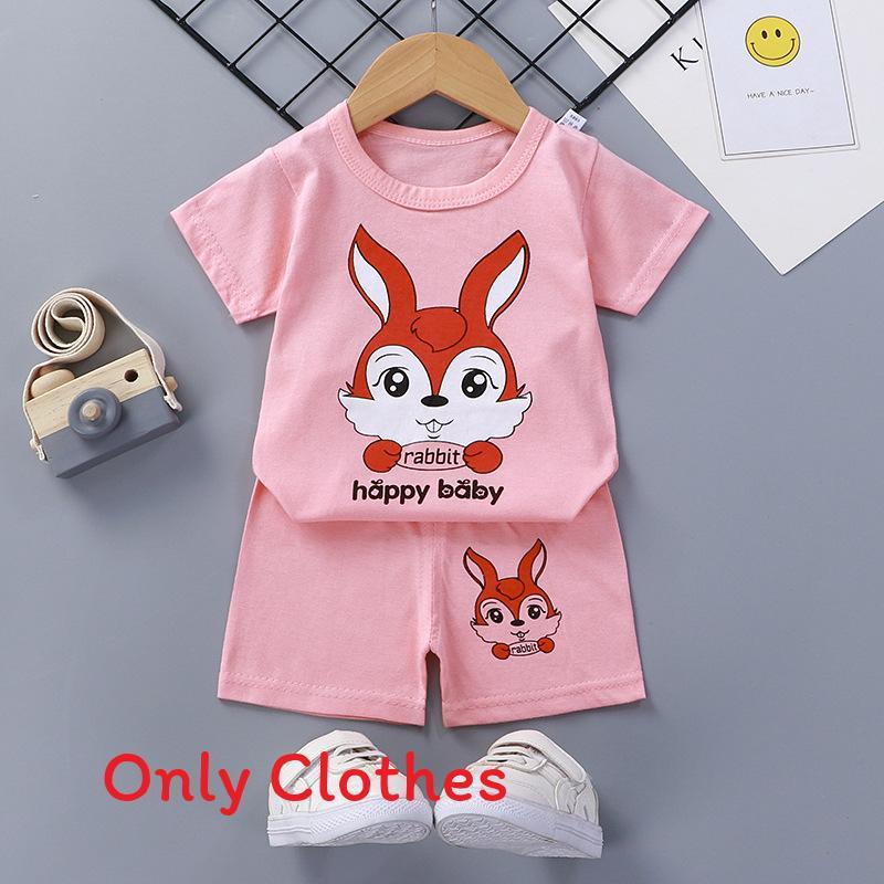 Baby Cartoon T Shirt Shorts Set With Cotton Fabric For Kids Ages 3 To 8