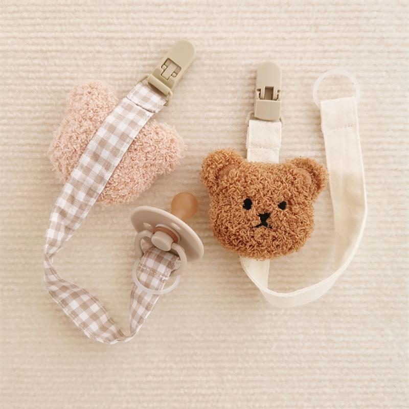 Cadena para Chupete de Bebé Oso de Dibujos Animados Anti-Pérdida Correa para Chupete Encantador Mordedor y Soporte para Chupete Cordón Cinturón Anti-caída