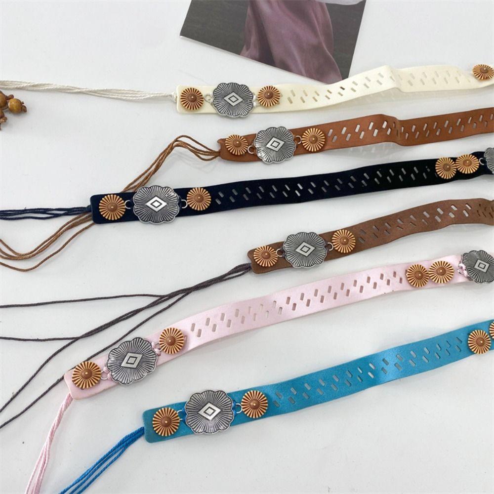 Wax Line Ethnic Style Belt Flower Women Woven Belt Elegant Bohemian Style Waist Chain  Female/Girls