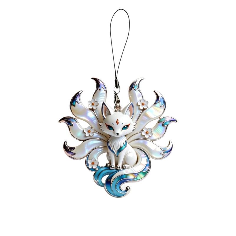 Nine-tailed Fox Enamel Pendant 1/3Pcs Multifunctional Necklace Phone Bag Charm Cute Jewelry for Friends Daily Gifts