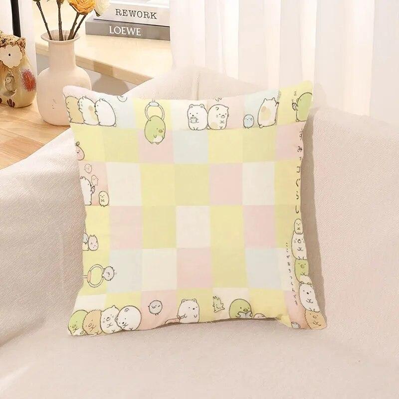 45x45cm cute cartoon print pillow case living room sofa office cushion cover home decoration children's gift