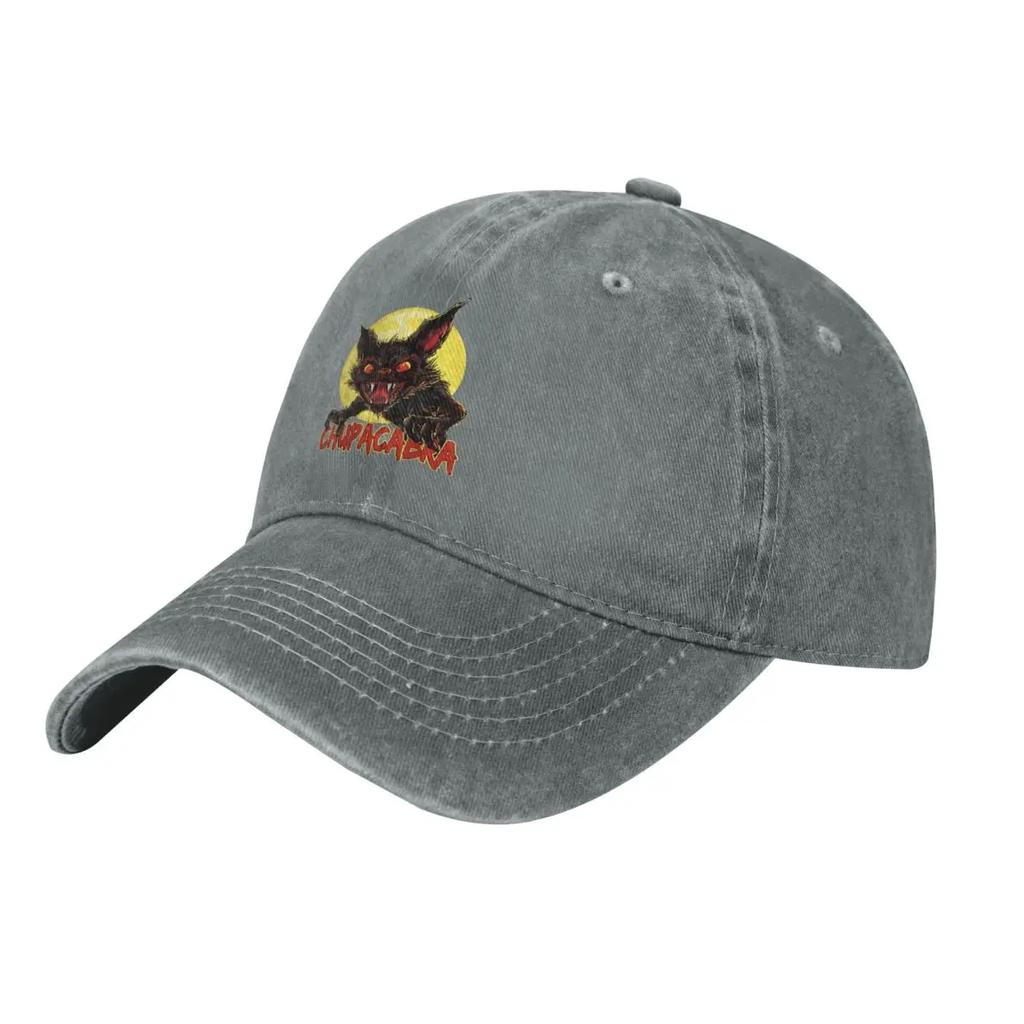 Chupacabra Cryptid Yellow Moon demin Trucker Hat Outdoor Adventures Summer Hat Cap Man Summer