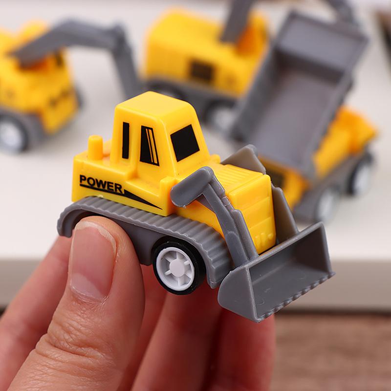 5Pcs/Set Educational Children'S Toy Building Blocks Engineering Vehicle Model Mini Cars Excavator Crane Dump Truck