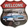 Vintage Route 66 Square Metal Tin Sign Garage Home Bar Decor 20x20cm