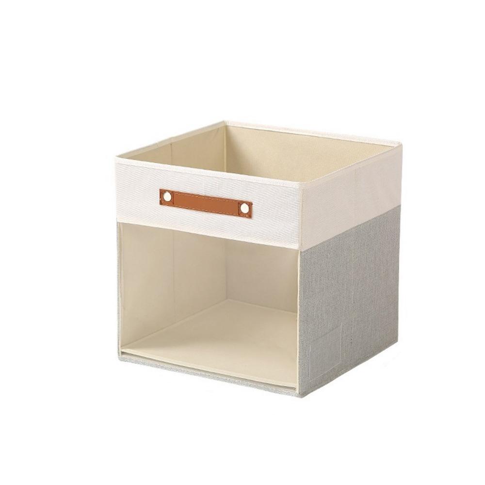 

Non-woven Fabric Square Storage Box Large Capacity Stackable Clear View Clothes Storage Box with Handle Folding сірий