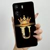 For Xiaomi Redmi 13C 4G Phone Case 13C Crown Initial Letter Silicone Soft Back Cover For Redmi 13C 13 C 4G Poco C65 Coque Capa