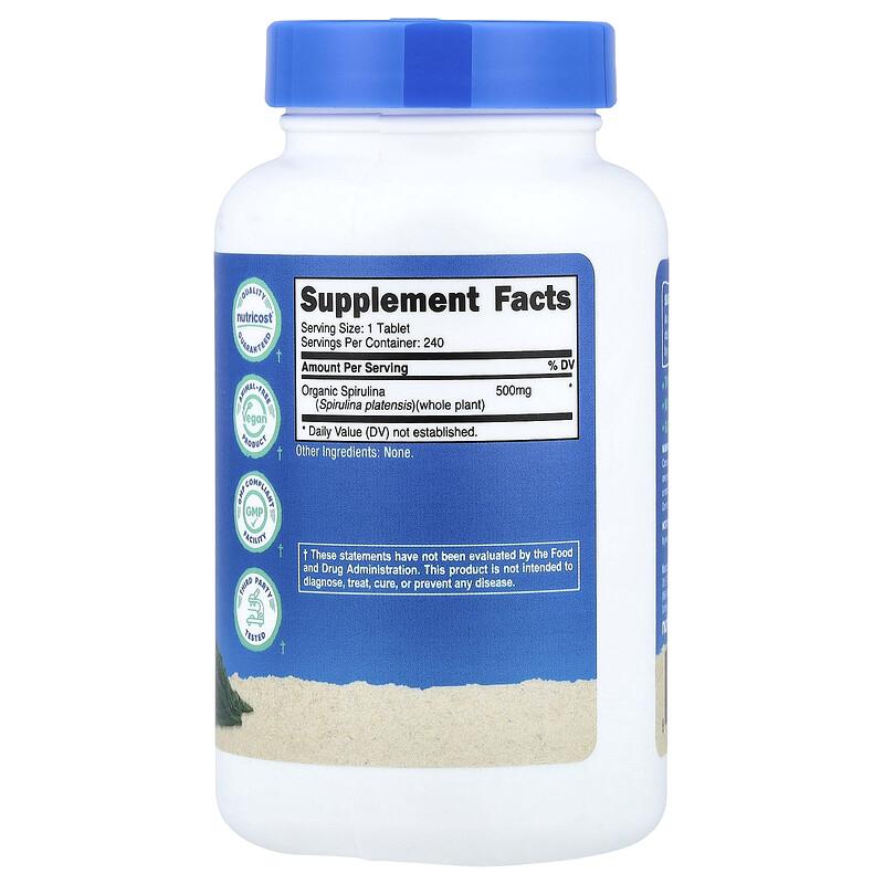 Organic Spirulina, 500 mg, 240 Tablets