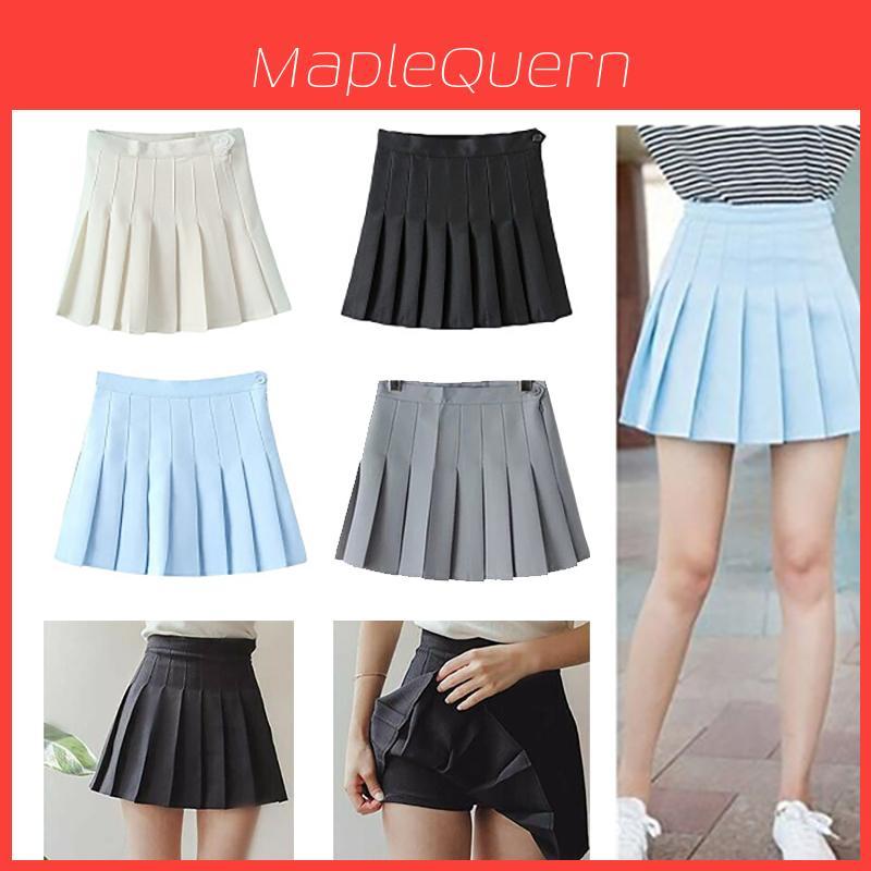 Women's Girls Slim High Waist Pleated Tennis Skirt With Safety Pants For Stylish Comfort