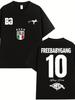 Gang 2025 Tour Album Merchandise T-Shirt - Ein Unisex Schwarzes Hip-Hop Tee Verziert mit Der Italienischen Flagge Und Gang-Emblem
