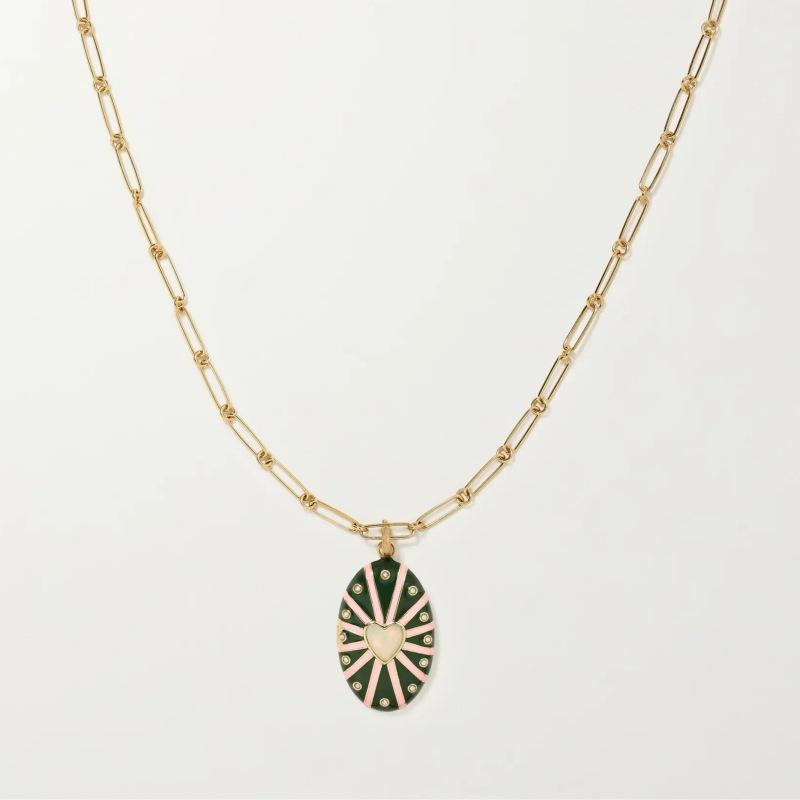 

Fashion Retro Dopamine Round Brand Niche Light Luxury Beaded Open And Close Photo Album Pendant Necklace