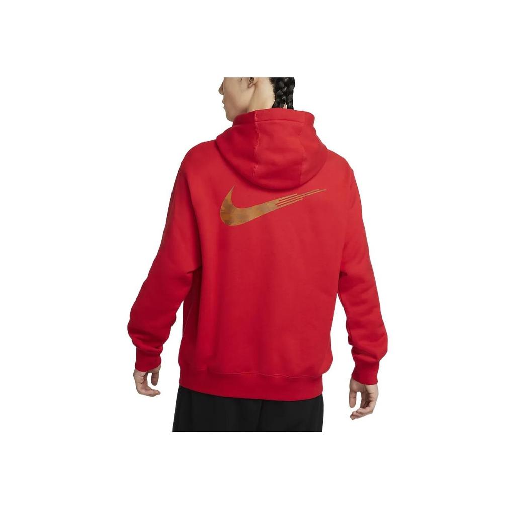 Nike CNY Year Of The Rabbit Series Sportswear Fleece-Lined Knit Hoodie With Letter Logo Print Men Tops University-Red FD4058-657