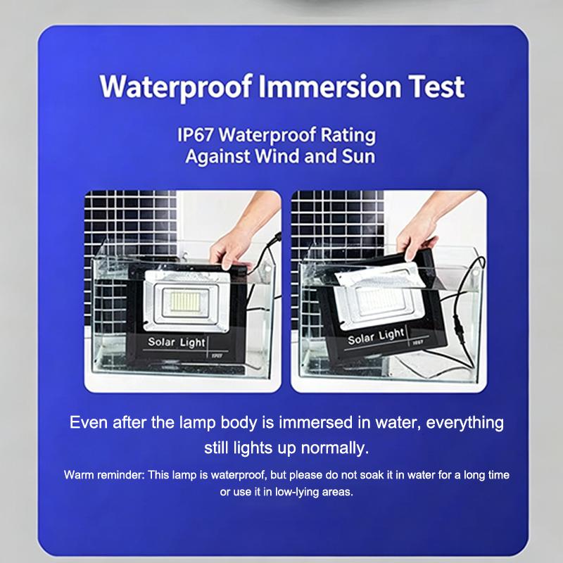 Solar Flood Light 25W IP67 Waterproof Shockproof Remote Control Energy Saving Outdoor Lighting for Farm Road
