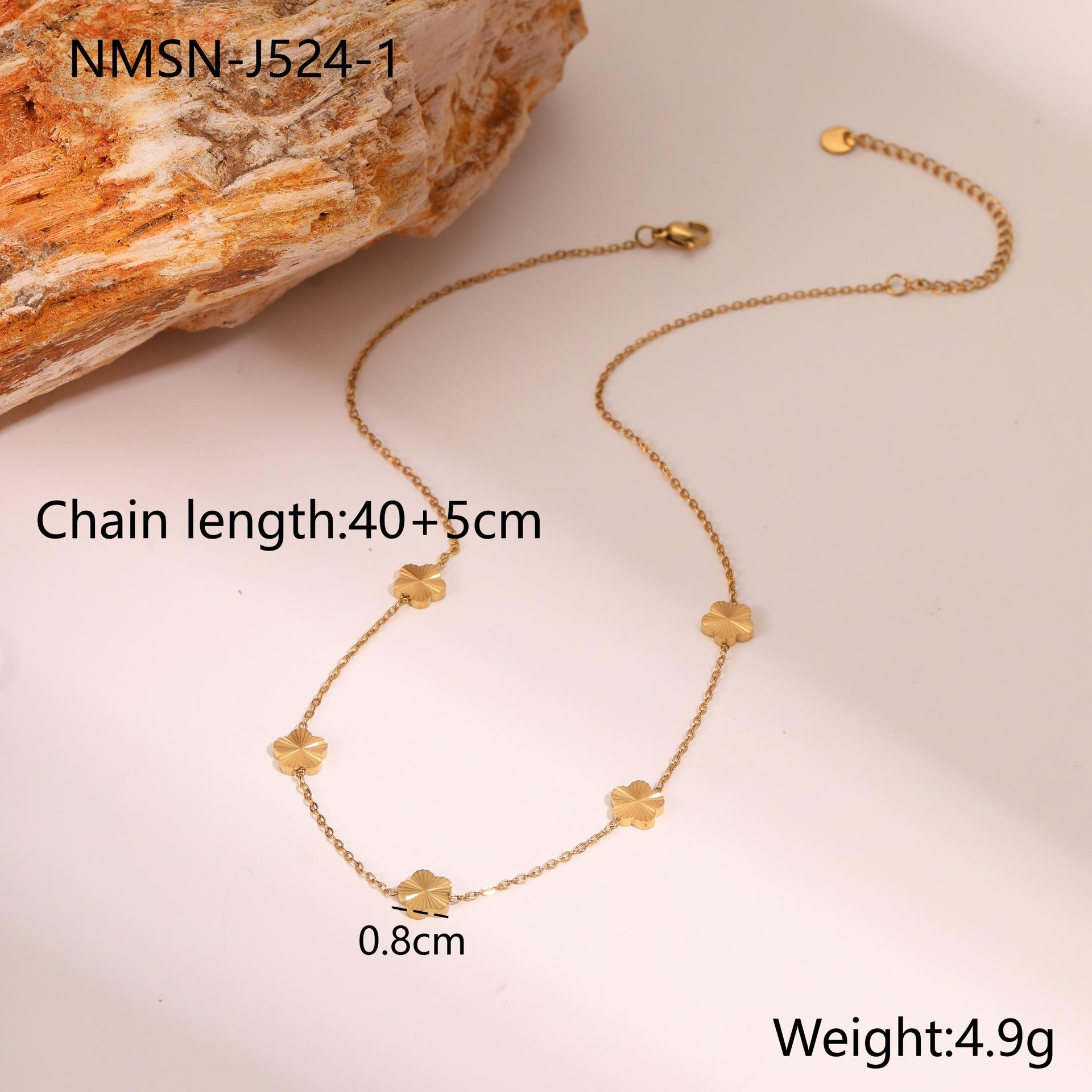 GEMCHIC Women s 5-Petal Flower Stainless Steel Necklace Gold Plated Minimalist Layered Chain Choker Fashion Jewelry 18K