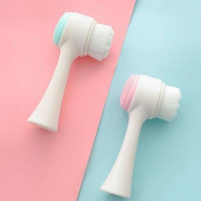 2-in-1 Gezichtsreinigingsborstel Dubbelzijdig Siliconen Zachte Haren Make-up Verwijderen Exfoliërend Diepe Poriënreiniging Manueel Gezicht