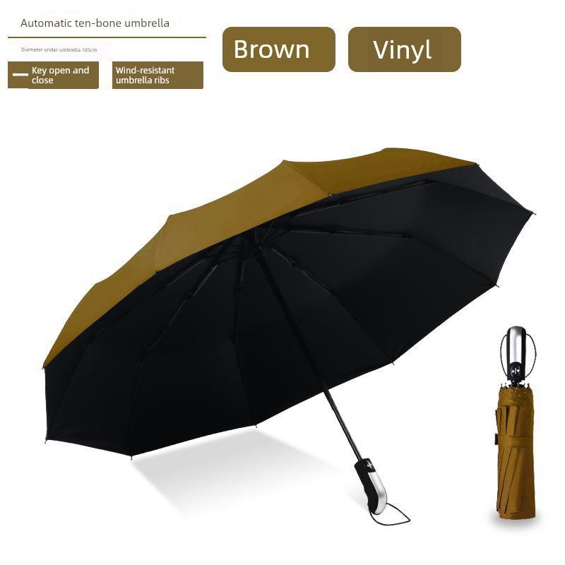Fully Automatic Business Umbrella, 70% off Foldable, Large Double Umbrella with Ten Ribs, Windproof, Dual-Purpose for Sun and Rain, Suitable for