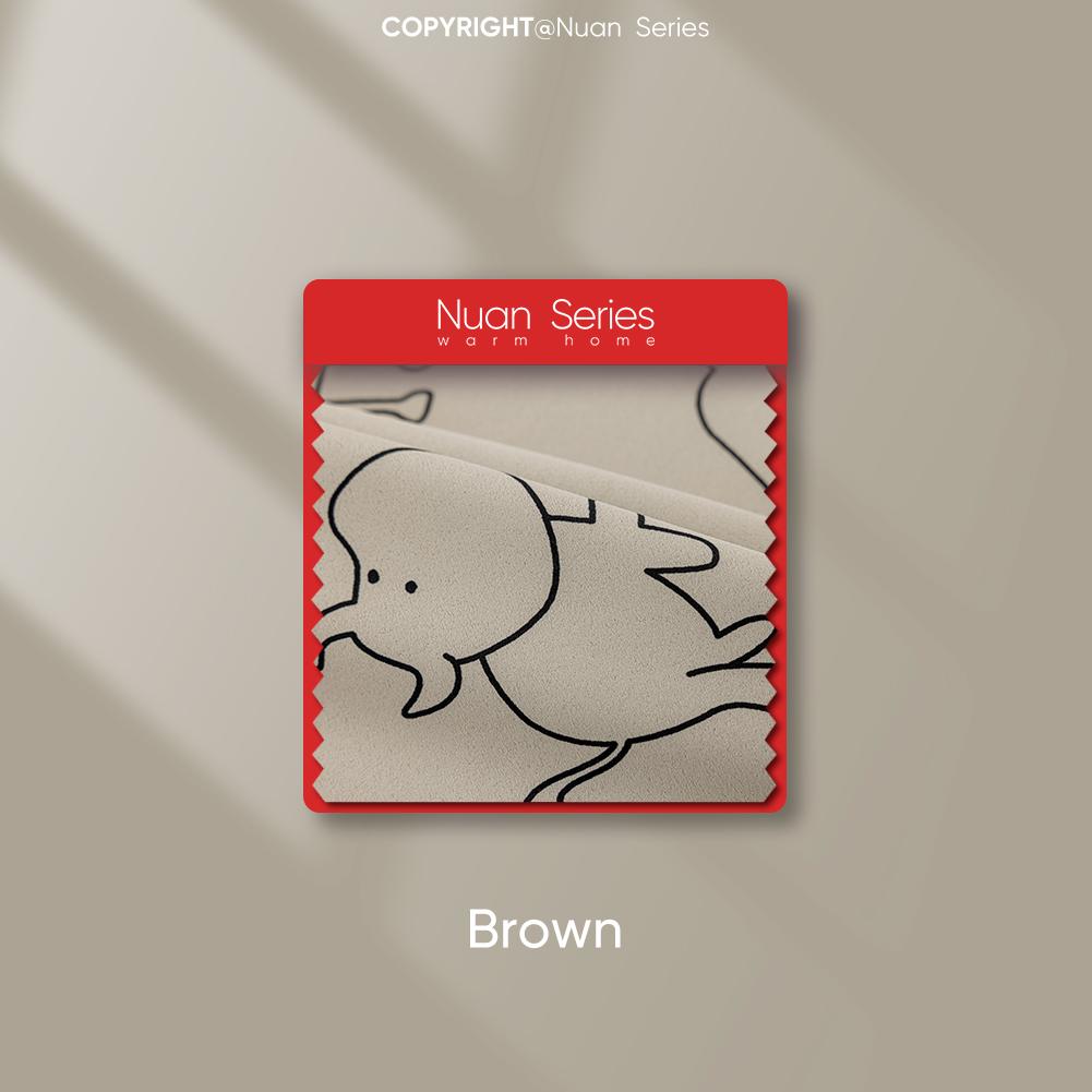 

1 шт. Серия Nuan Мультяшный принт Светонепроницаемая штора Легкая роскошь и простота Плотная штора для спальни Гостиной Детской комнаты Окно для домашнего декора W100cm x L130cm коричневый