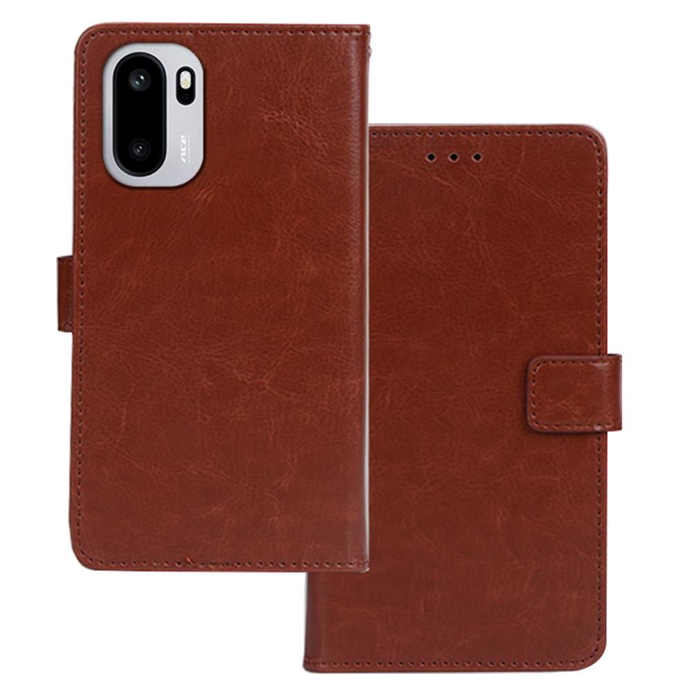 IDEWEI For OnePlus 15R 5G/Ace 6T 5G/Ace 6 5G Case Wallet Leather Phone Cover Crazy Horse Texture
