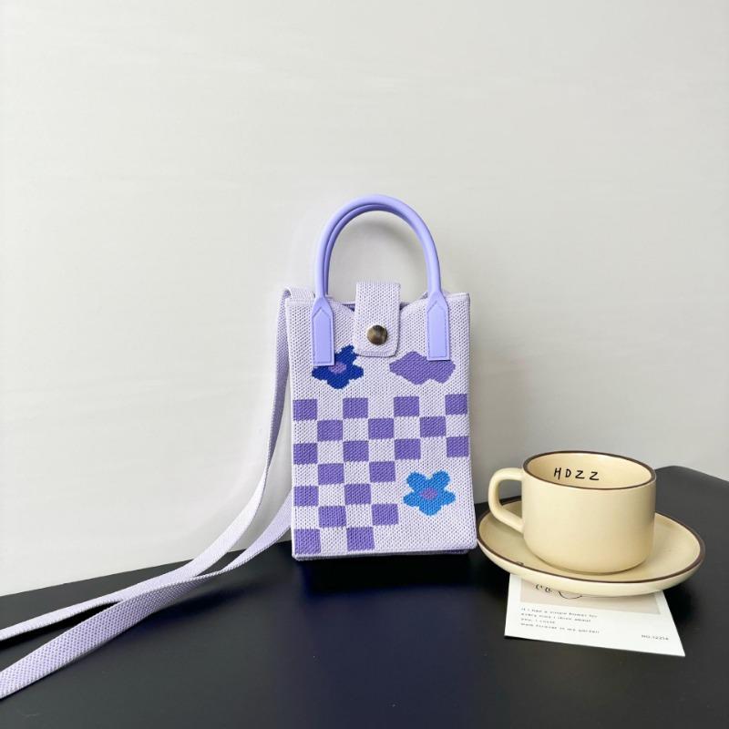 Mobile phone bag flower knitted bag niche versatile shoulder messenger bag trendy tote bag flower knitting