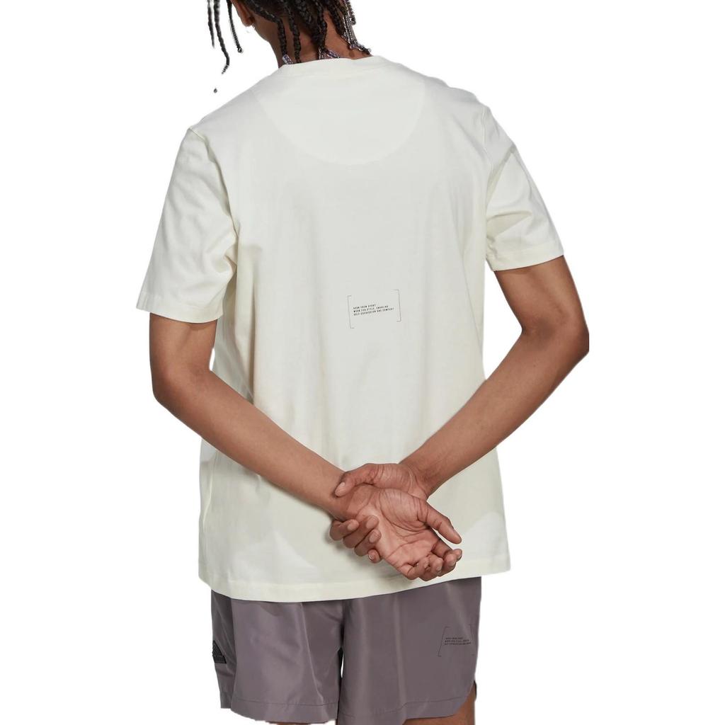 Adidas T Shirts Men's White Crew Neck Moderate Straight Fit HG2059