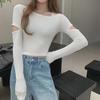 New Spring & Autumn Slim Fit Niche Design Sexy Elastic Short T-Shirt for Women
