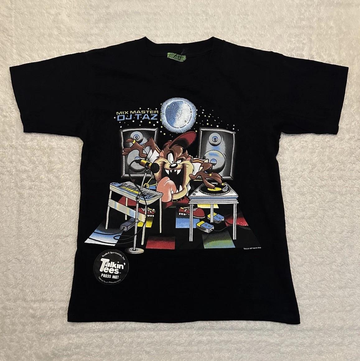 

VTG 1997 Talkin Tees Warner Bros Looney Tunes Mix Master DJ Taz Tee Size Small M