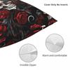 Gothic Skull And Rose Square Pillowcase Cushion Cover Pillow Case Throw Pillow Cover for Home Bedroom Car