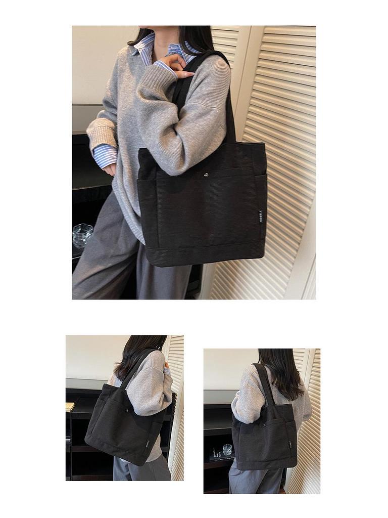 Versatile Canvas Tote - Large Capacity Shoulder Bag for Students